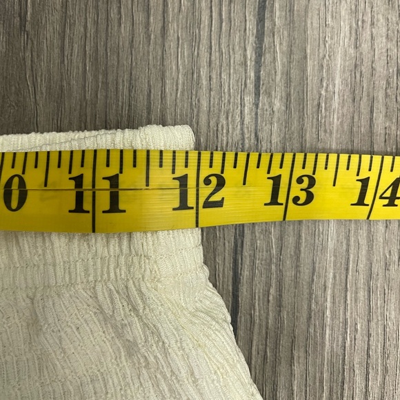 Reformation Cream Textured Wide Leg Pants XS Elastic Waist Casual‎ Minimalist - Picture 7 of 9